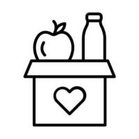 Charity Food Drive Line Icon Design vector