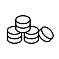 Coin Stack Line Icon Design vector