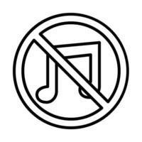 No music Line Icon Design vector