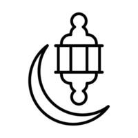 Crescent moon Line Icon Design vector