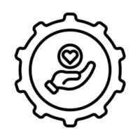 Donation Stamp Line Icon Design vector