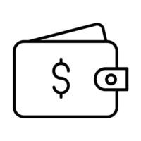 Wallet Line Icon Design vector