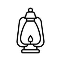 Oil lamp Line Icon Design vector