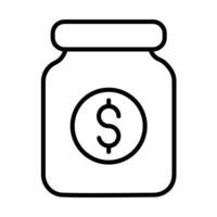 Donation Jar Line Icon Design vector