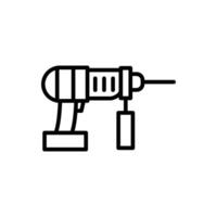 Hammer Drill Line Icon Design vector