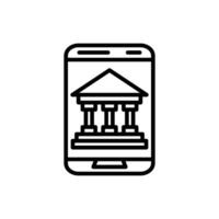 Mobile Banking Line Icon Design vector