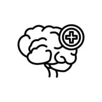 diseño de icono de línea cerebral vector