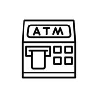 Cajero automático máquina línea icono diseño vector