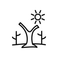 Dead Tree Line Icon Design vector