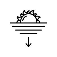 puesta de sol línea icono diseño vector