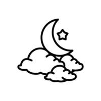 Night Line Icon Design vector