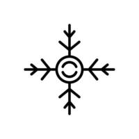 diseño de icono de línea de copo de nieve vector