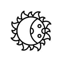 eclipse línea icono diseño vector