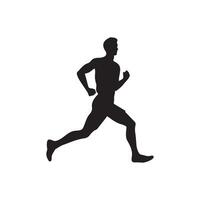 corriendo hombres negro icono correr deporte diseño. vector