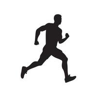 corriendo hombres negro icono correr deporte diseño. vector