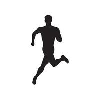 corriendo hombres negro icono correr deporte diseño. vector