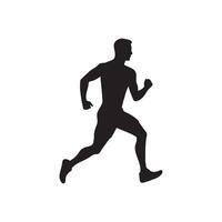 corriendo hombres negro icono correr deporte diseño. vector