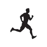 corriendo hombres negro icono correr deporte diseño. vector