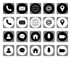 Web contact and communication icons and contact information icons vector