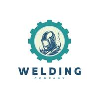 illustration image of welding silhouette gear isolated vector