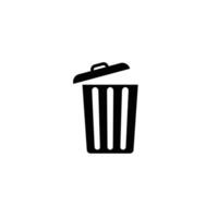 illustration icon of a trash can with the lid open vector