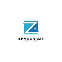 house logo design with the initial letter Z vector