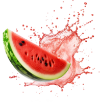 watermelon in water splat on transparent background png