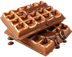 waffle with chocolate isolated on transparent background png