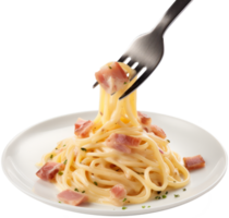 spaghetti Cabonara isoliert auf transparent Hintergrund png