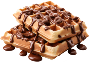 waffle with chocolate isolated on transparent background png