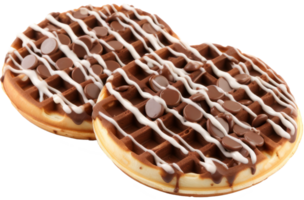 waffle with chocolate isolated on transparent background png