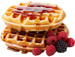 Waffel mit Obst isoliert auf transparent Hintergrund png