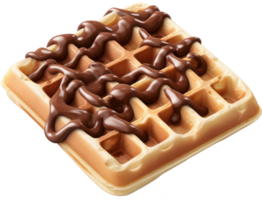 waffle with chocolate isolated on transparent background png