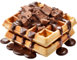 waffle with chocolate isolated on transparent background png