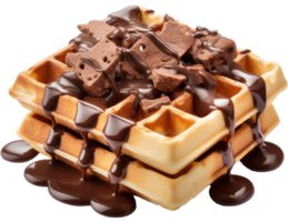 Waffel mit Schokolade isoliert auf transparent Hintergrund png