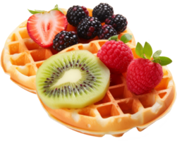 waffle with fruit isolated on transparent background png