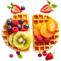 waffle with fruit isolated on transparent background png