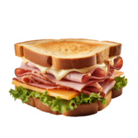 sandwich meat cheese and vegetables with transparent background png