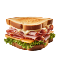 Sandwich Fleisch Käse und Gemüse mit transparent Hintergrund png