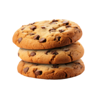 Chocolate chip cookies with transparent background png