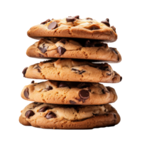 Chocolate chip cookies with transparent background png