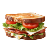 sandwich meat cheese and vegetables with transparent background png