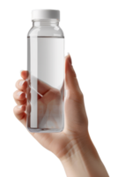 Hände halten Wasser Flasche isoliert auf transparent Hintergrund png