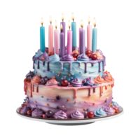 cumpleaños pastel aislado en transparente antecedentes png