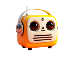 3d illustration of old school radio box png