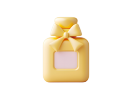 3d amarillo perfume botella con cinta png