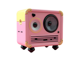 3d illustration av rosa audio spelare högtalare låda png