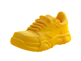 3D illustration of a full yellow sneaker png