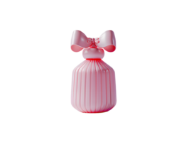 3d Pink Perfume Bottle with Bow Shaped Stopper png