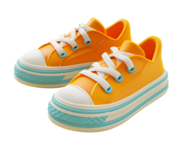 3d illustratie van modieus geel sneaker png